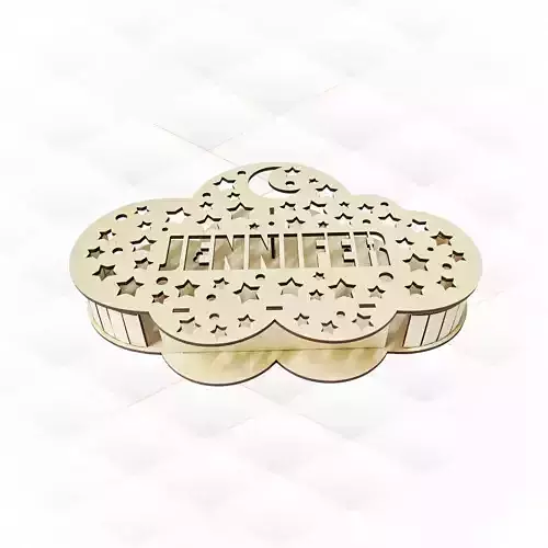 Decorative lamp as cloud silhouette laser cutting pattern 3D print model