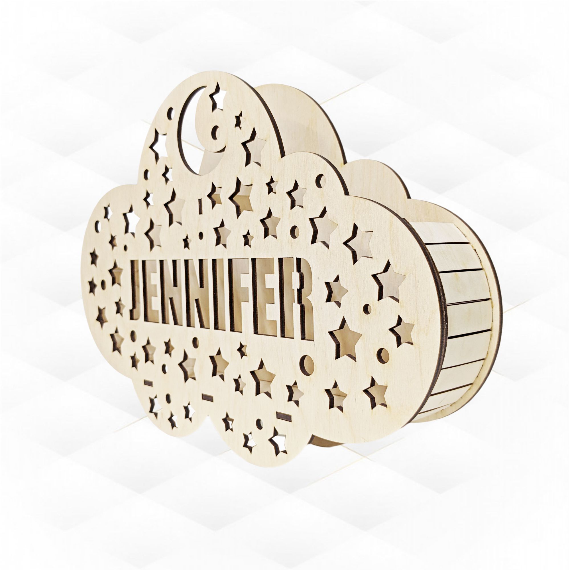 Decorative lamp as cloud silhouette laser cutting pattern 3D print model_3