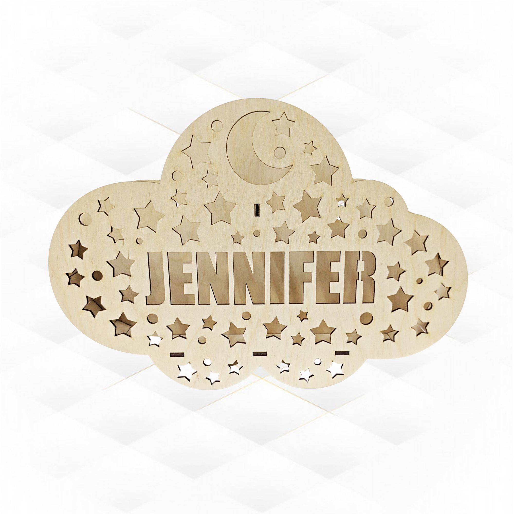 Decorative lamp as cloud silhouette laser cutting pattern 3D print model_1