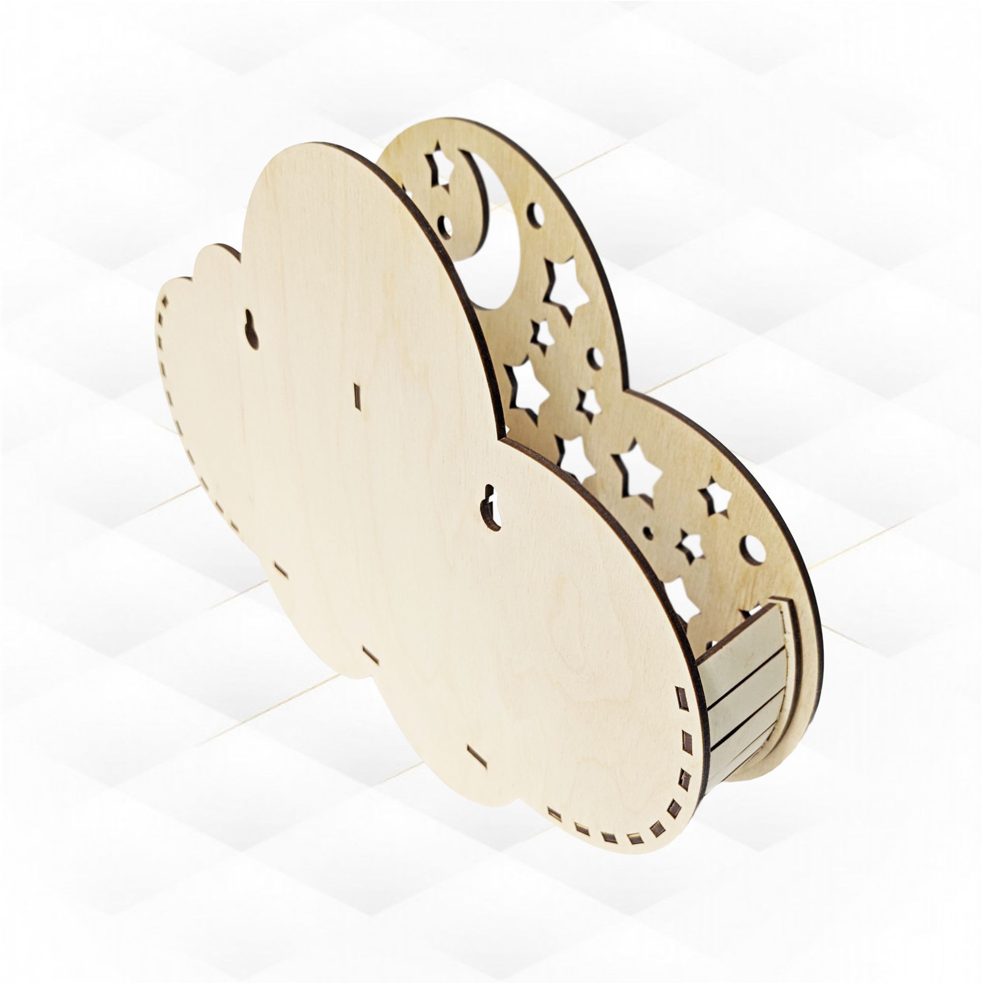 Decorative lamp as cloud silhouette laser cutting pattern 3D print model_2