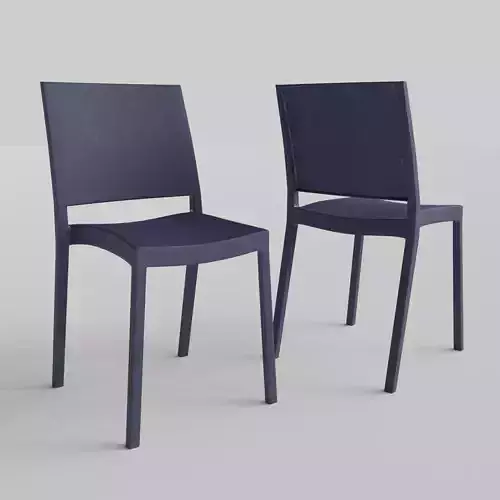 Stackable Plastic Chair Low-poly 3D model