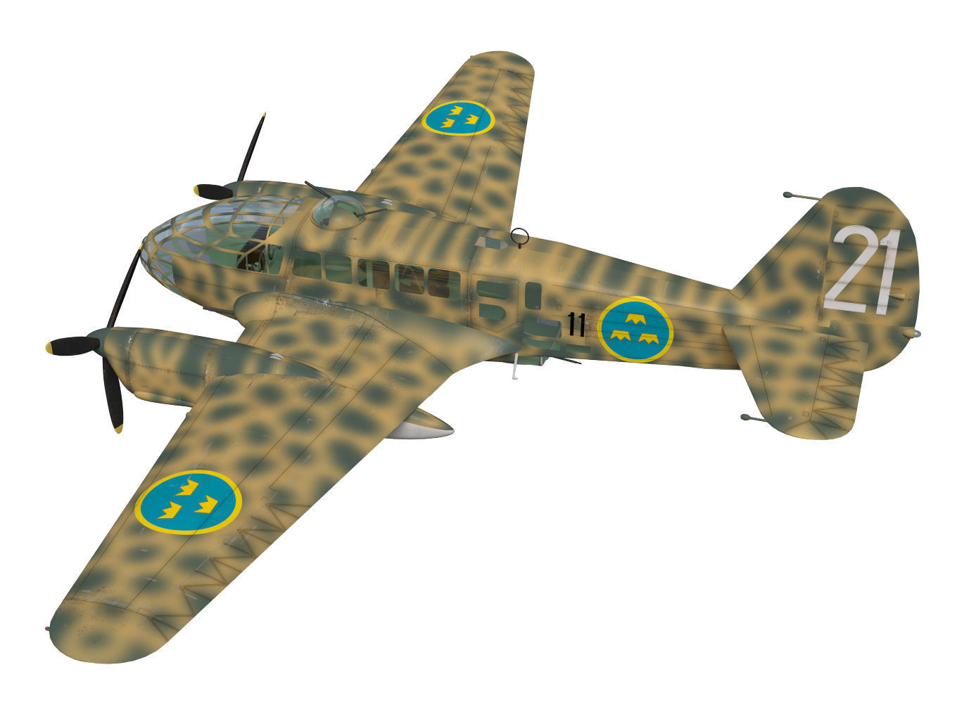 Caproni Ca313 3D model CGTrader