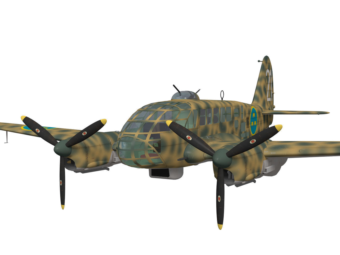 Caproni Ca313 3D model CGTrader