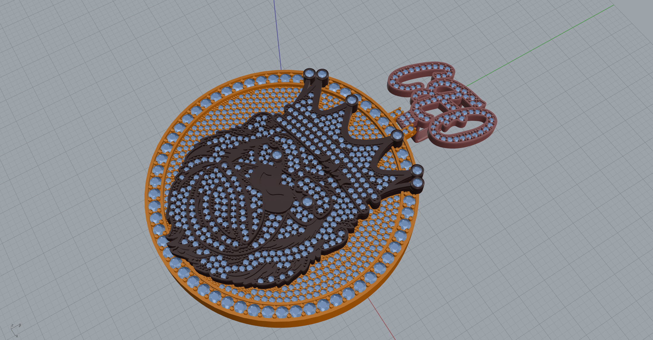 Monkey Custom pendant 3D print model_10