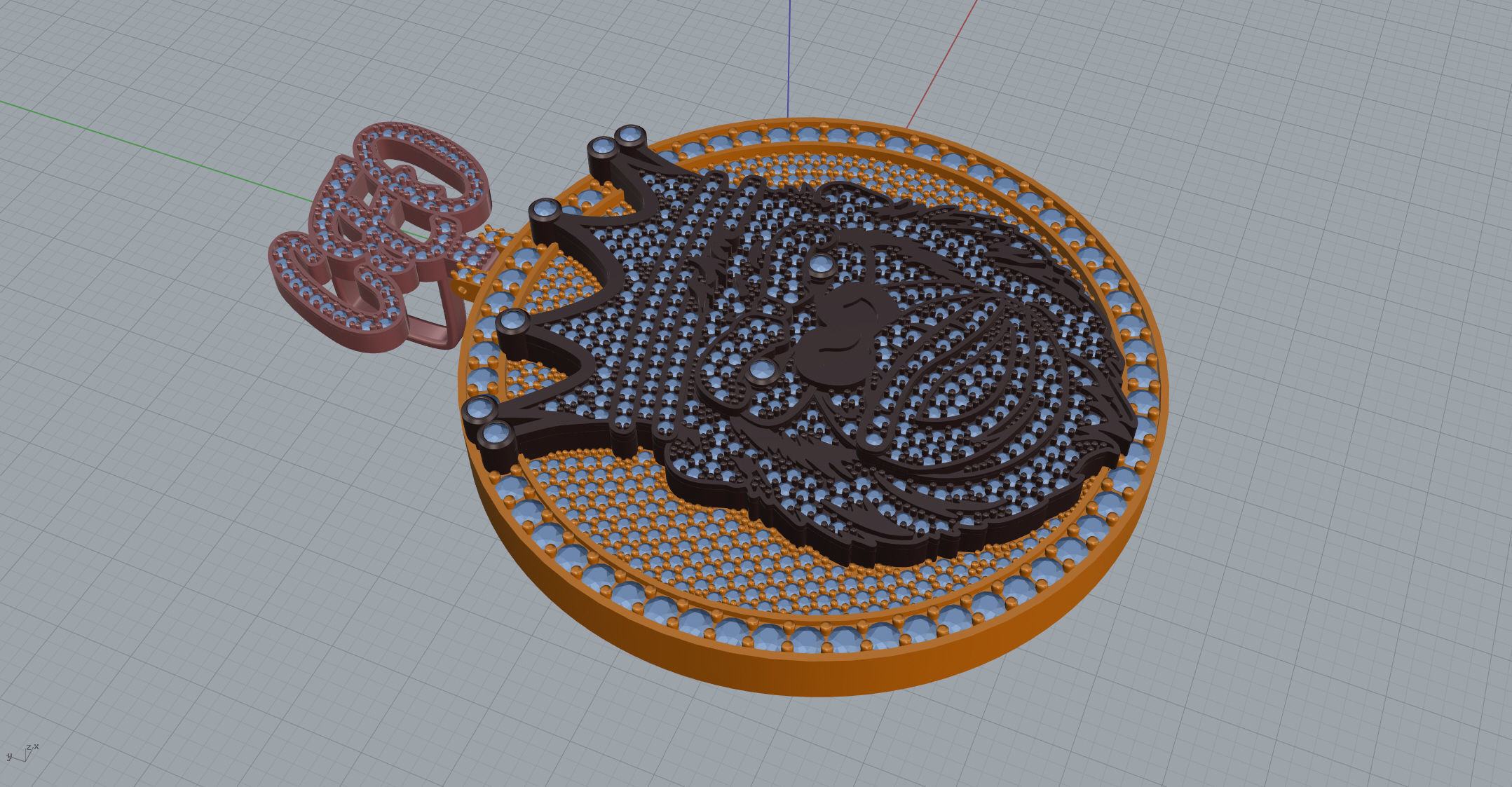 Monkey Custom pendant 3D print model_7