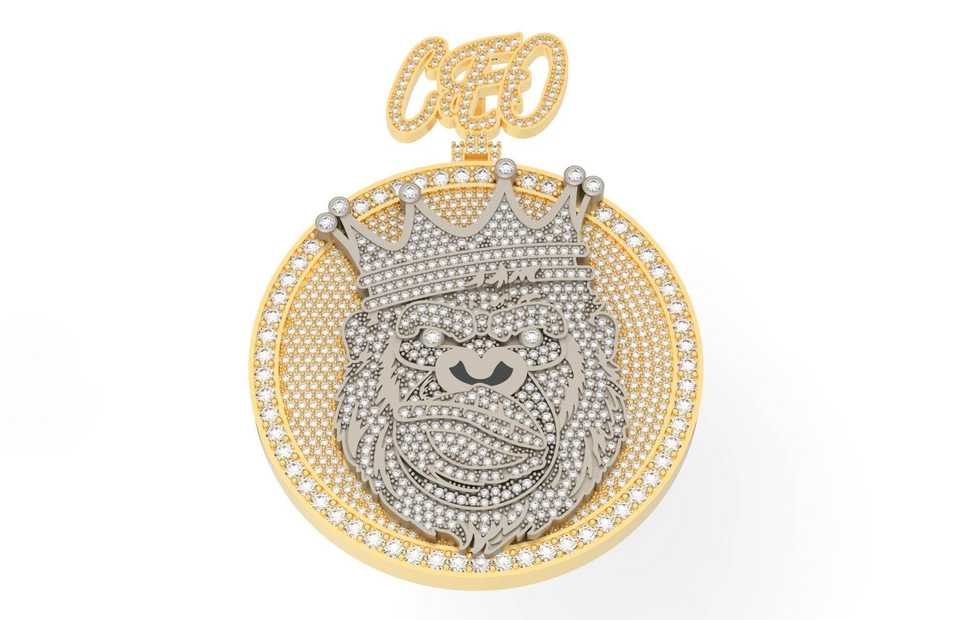 Monkey Custom pendant 3D print model_1