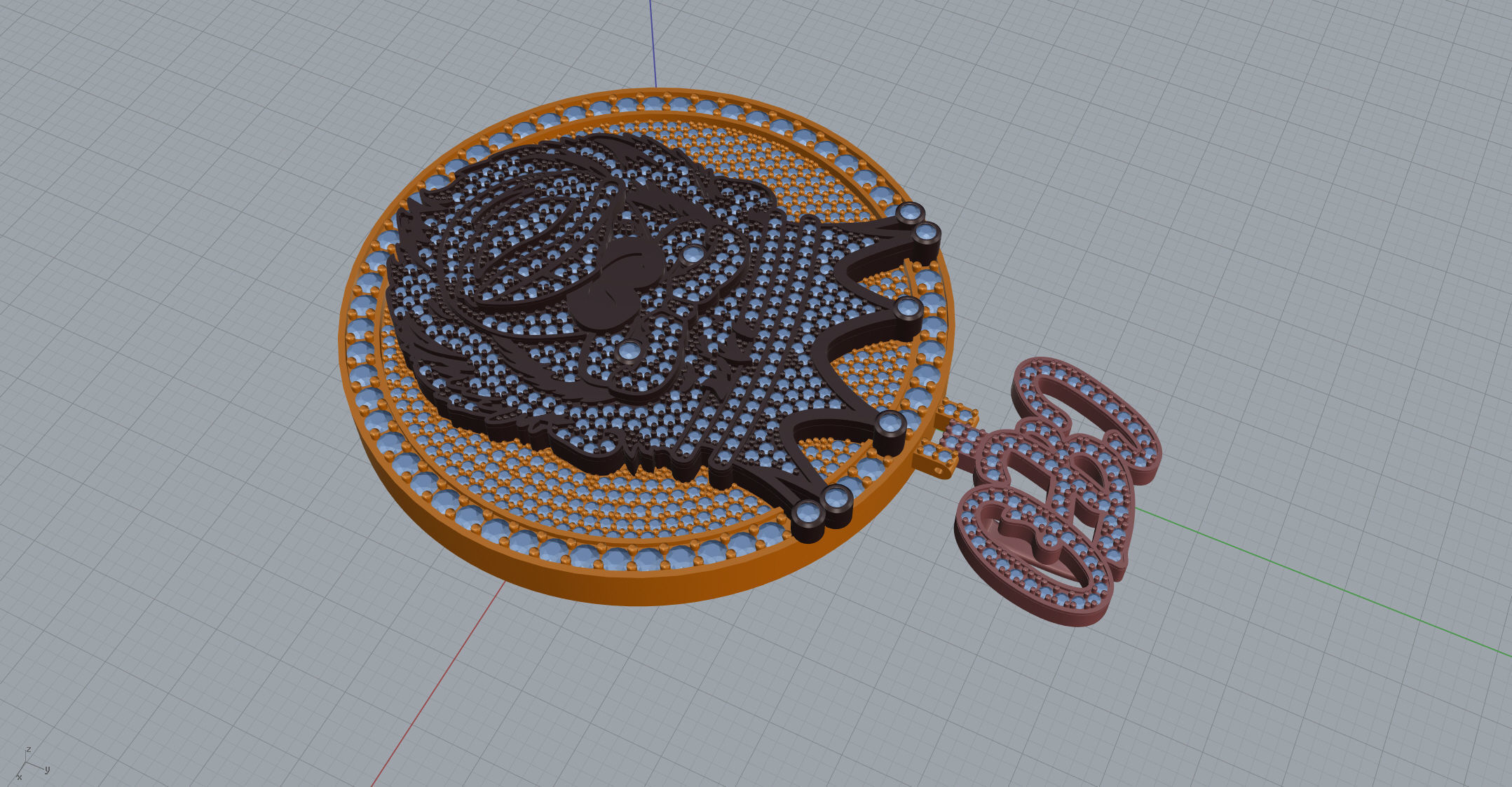 Monkey Custom pendant 3D print model_9