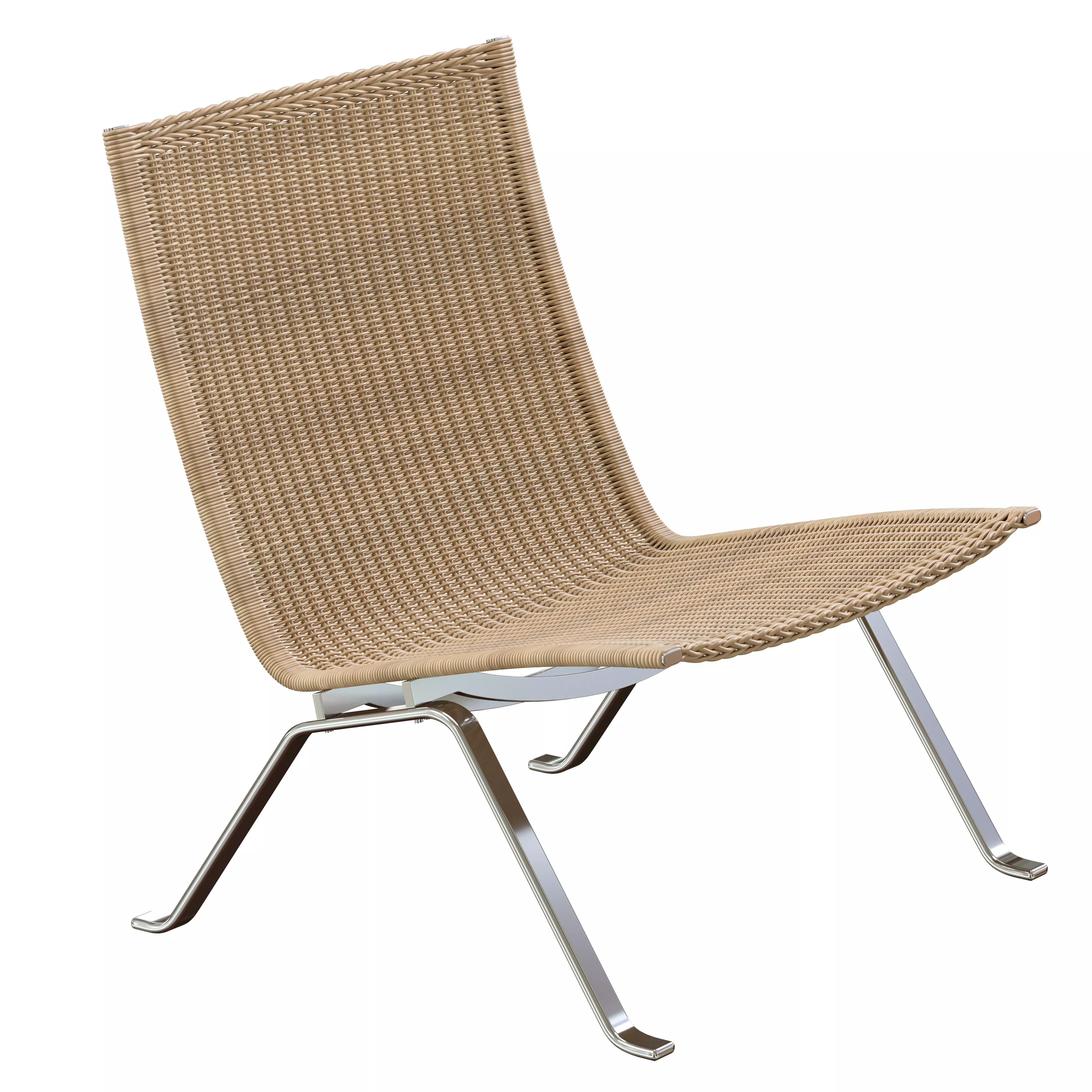 fritz hansen pk22 wicker lounge chair 3D model