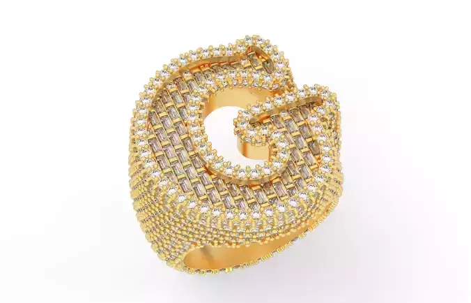 G full way baguete Ring 3D print model