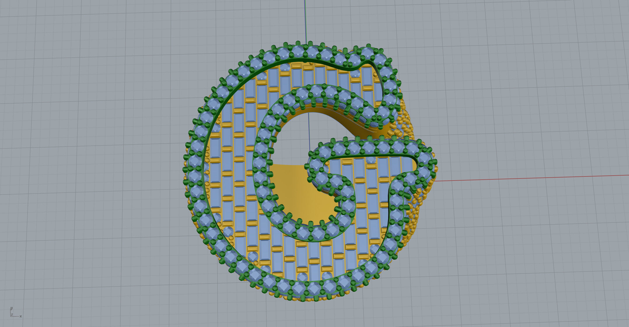 G half way baguete Ring 3D print model_11