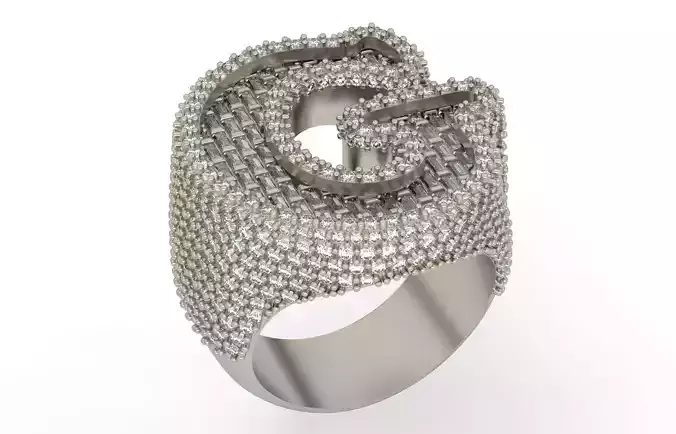 G half way baguete Ring 3D print model
