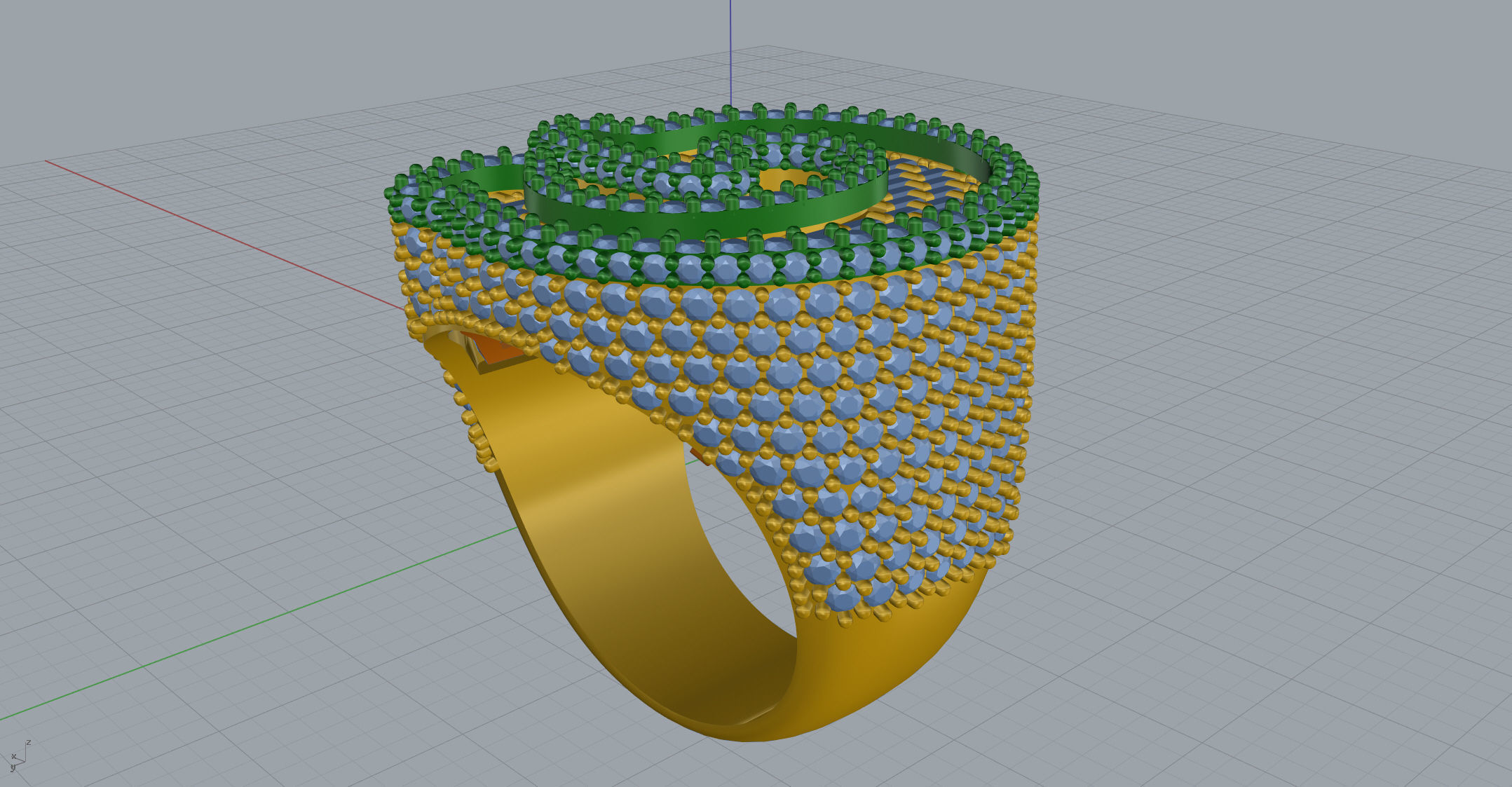 G half way baguete Ring 3D print model_8