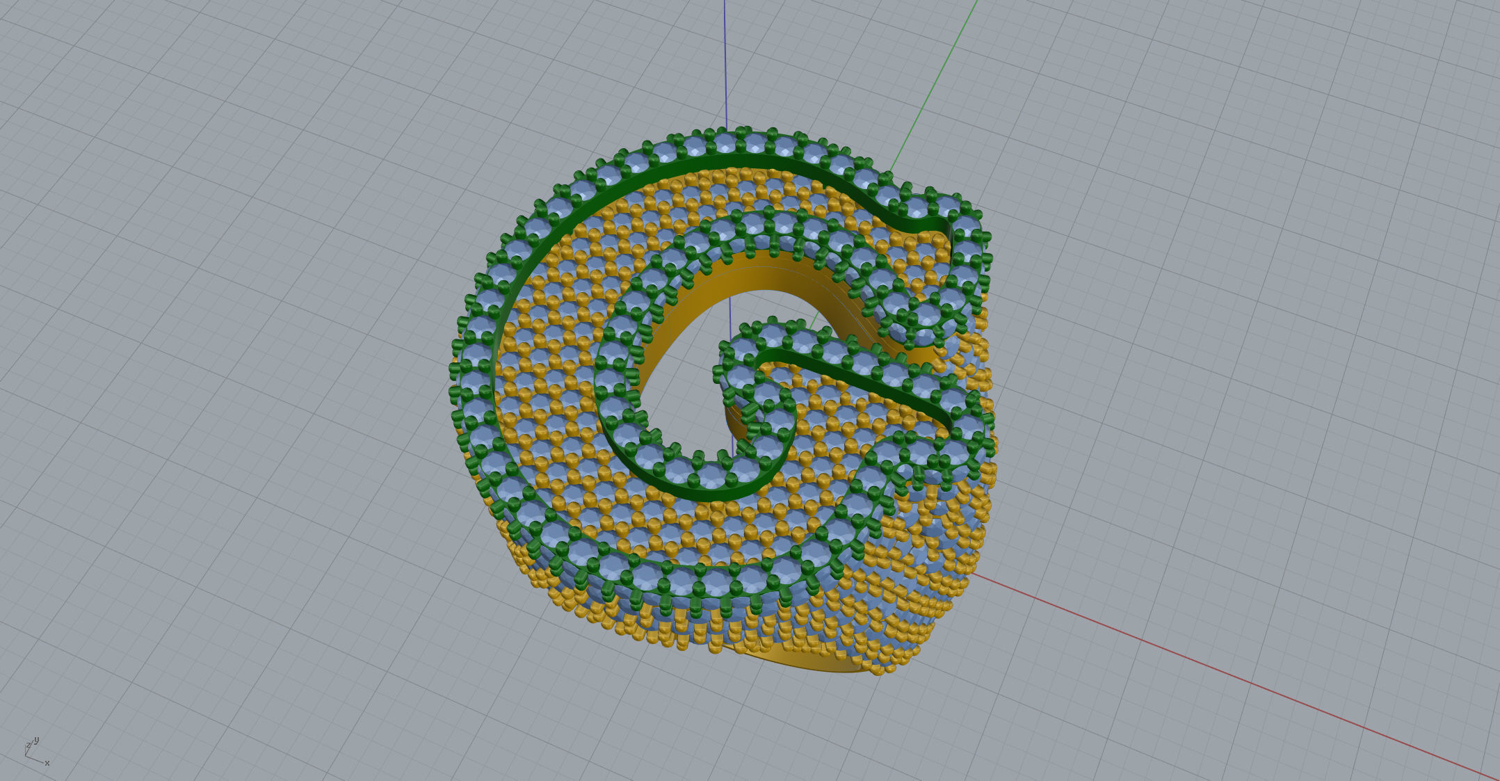 G half way round Ring 3D print model_10