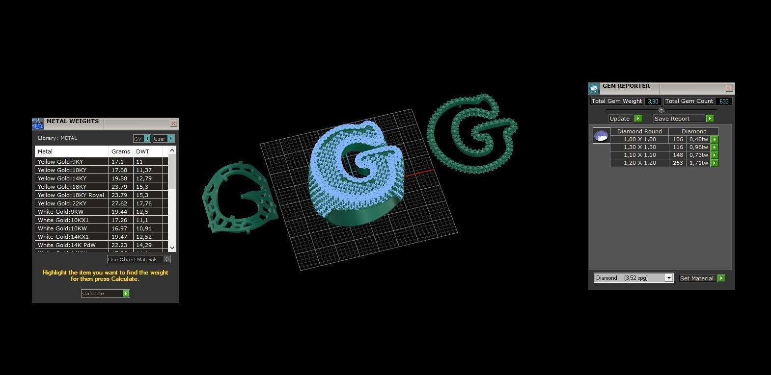 G half way round Ring 3D print model_6