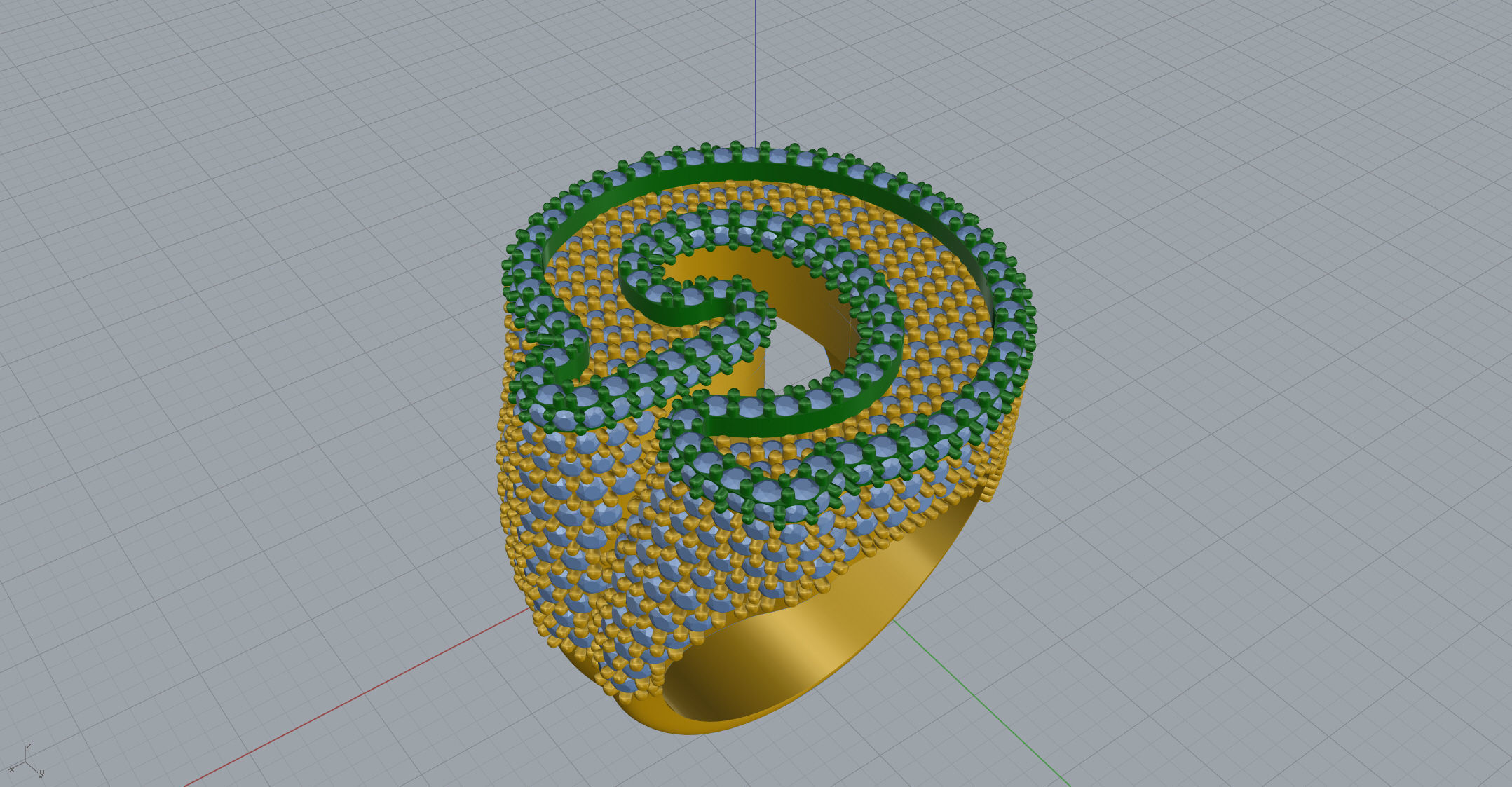 G half way round Ring 3D print model_9