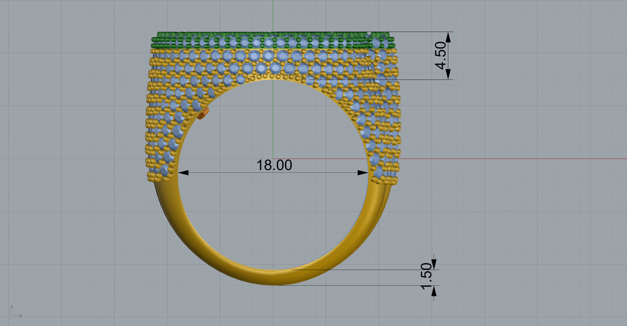 G half way round Ring 3D print model_12