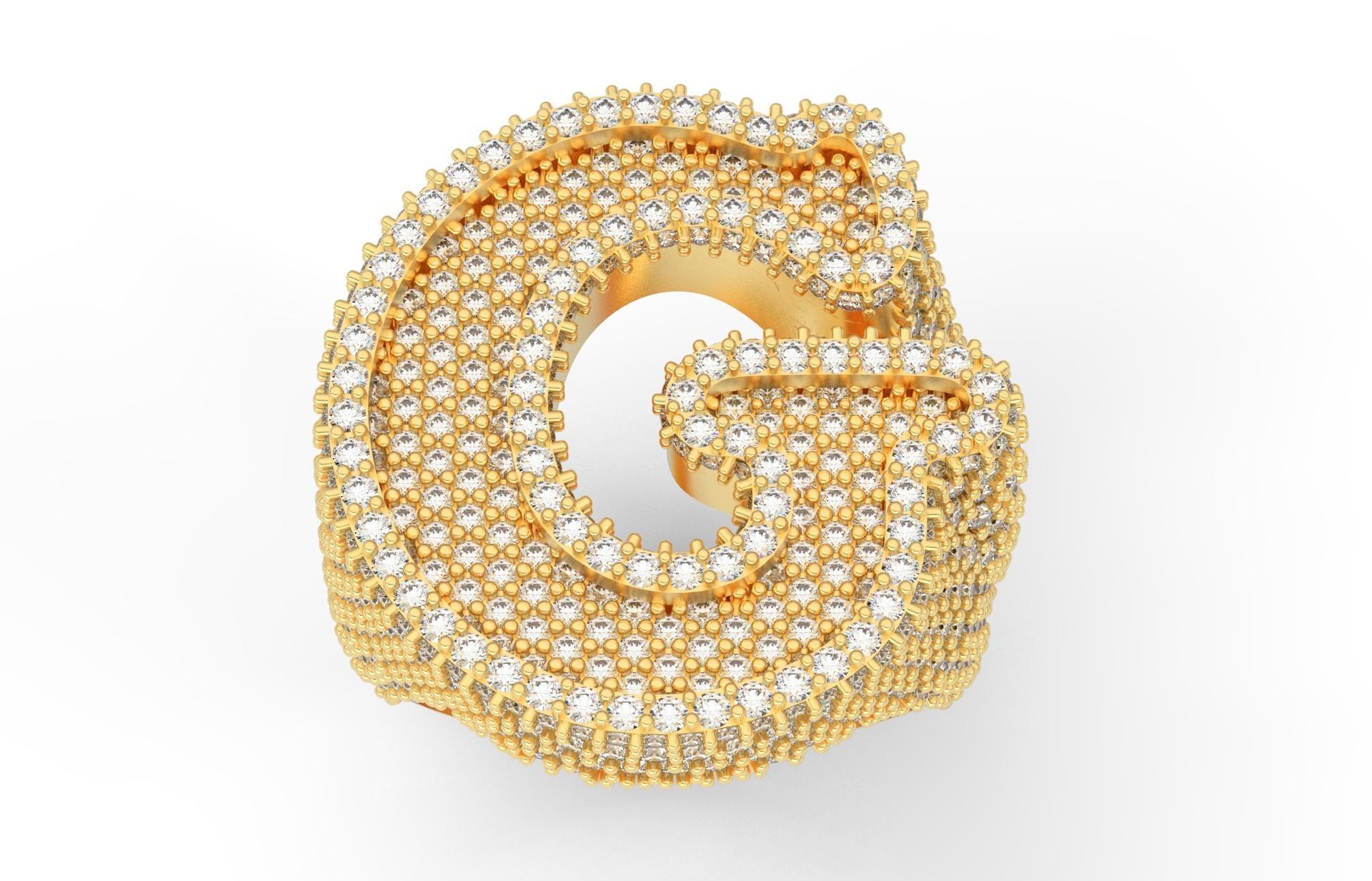 G half way round Ring 3D print model_1