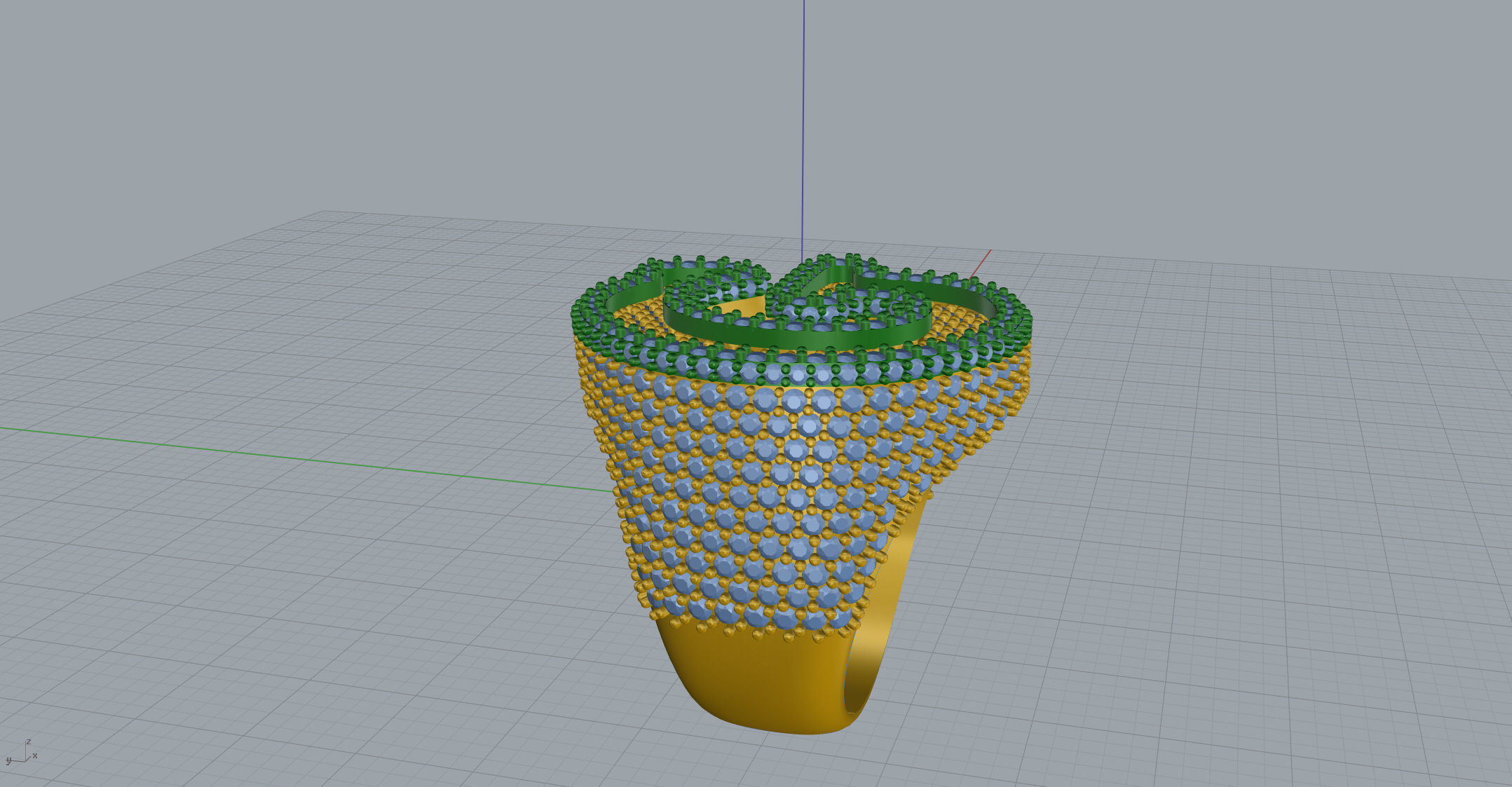 G half way round Ring 3D print model_7