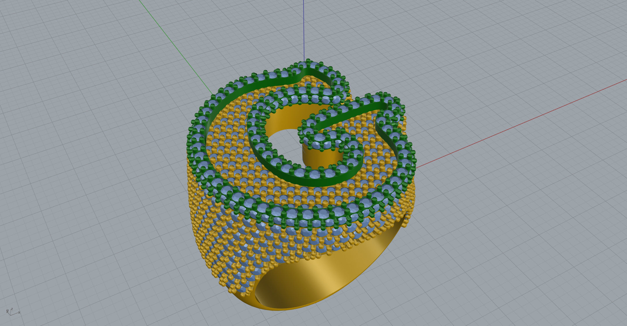 G half way round Ring 3D print model_3