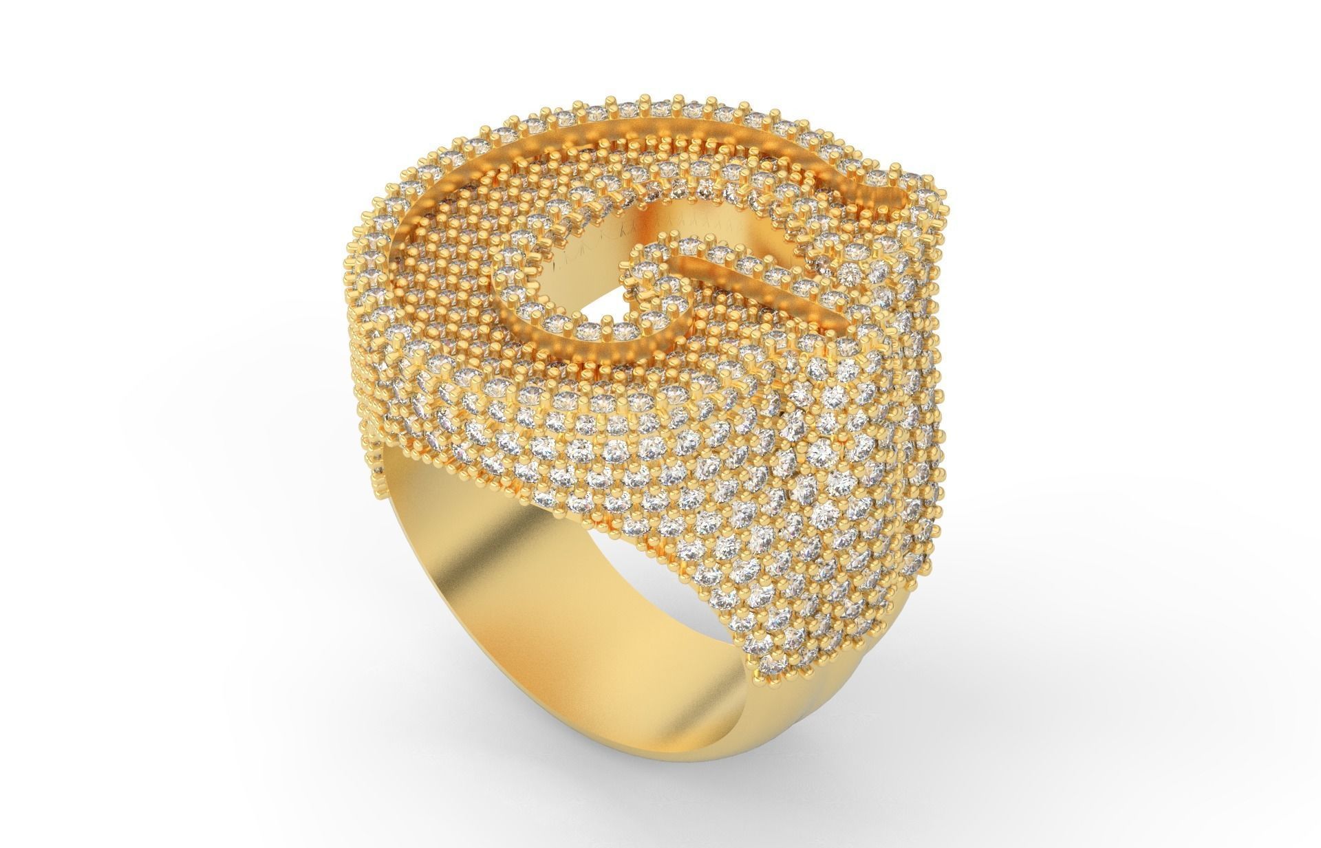 G half way round Ring 3D print model_2