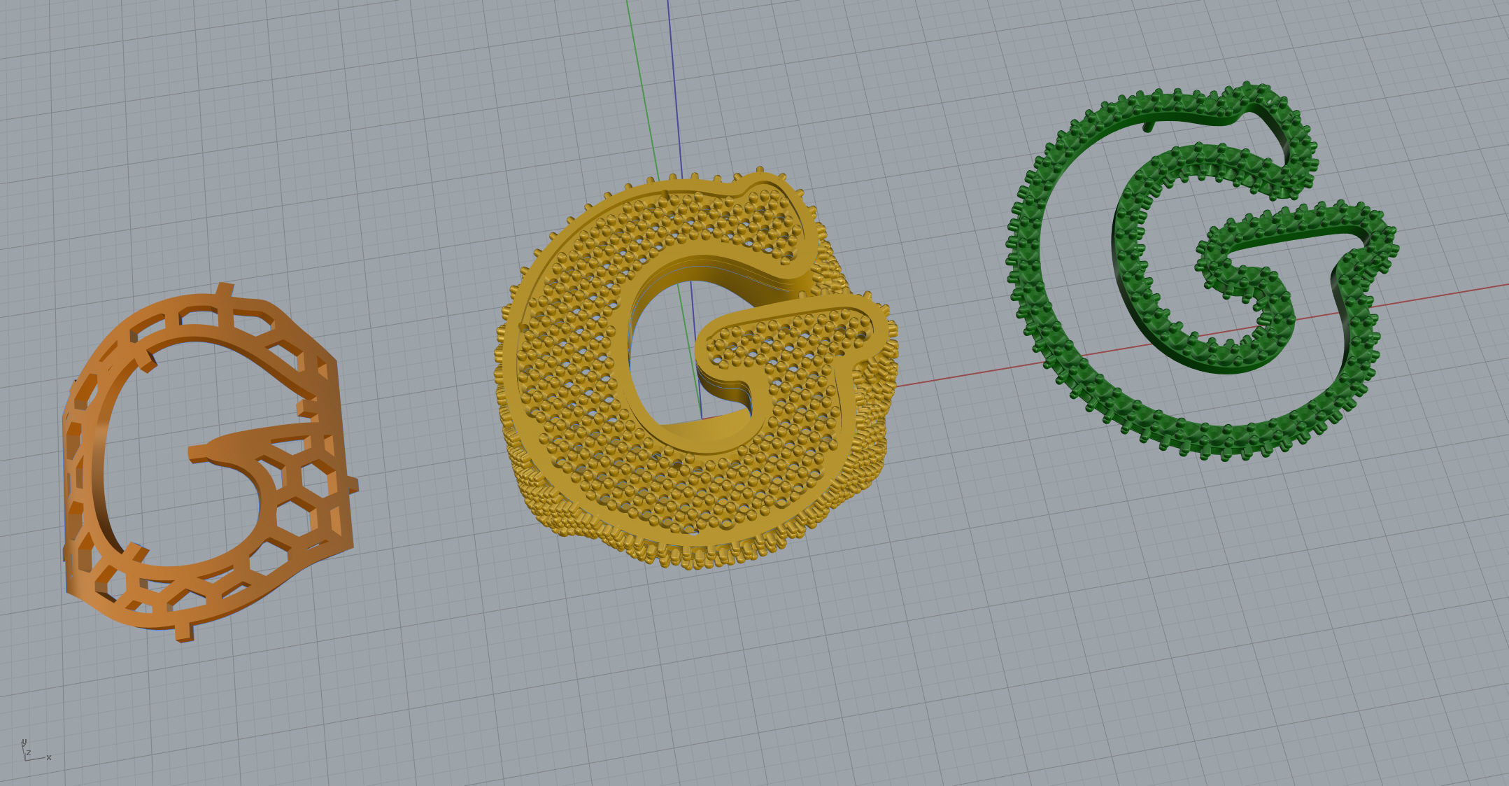 G half way round Ring 3D print model_14