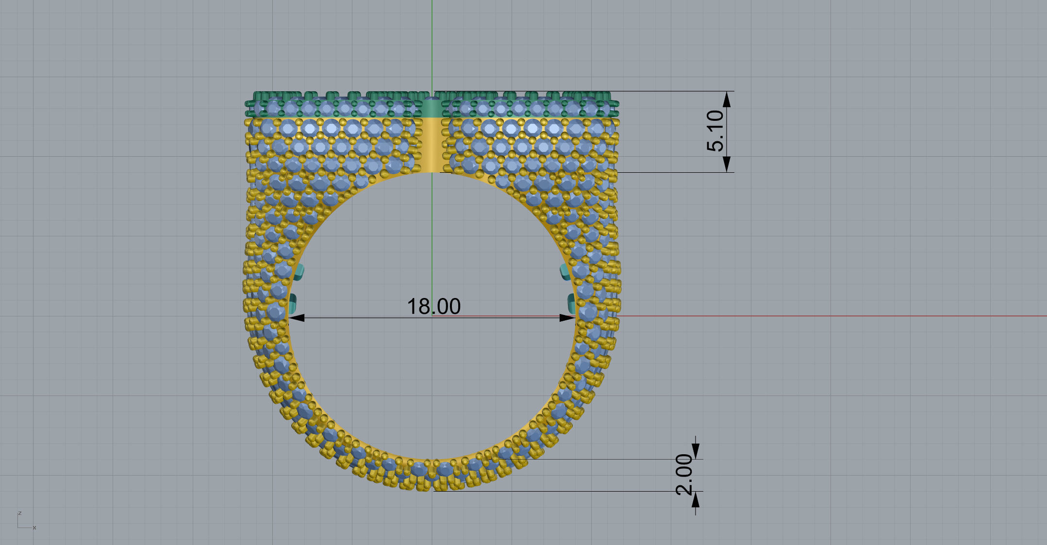M full way round Ring 3D print model_14