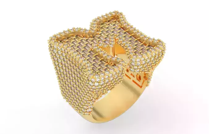 M half way baguete Ring 3D print model