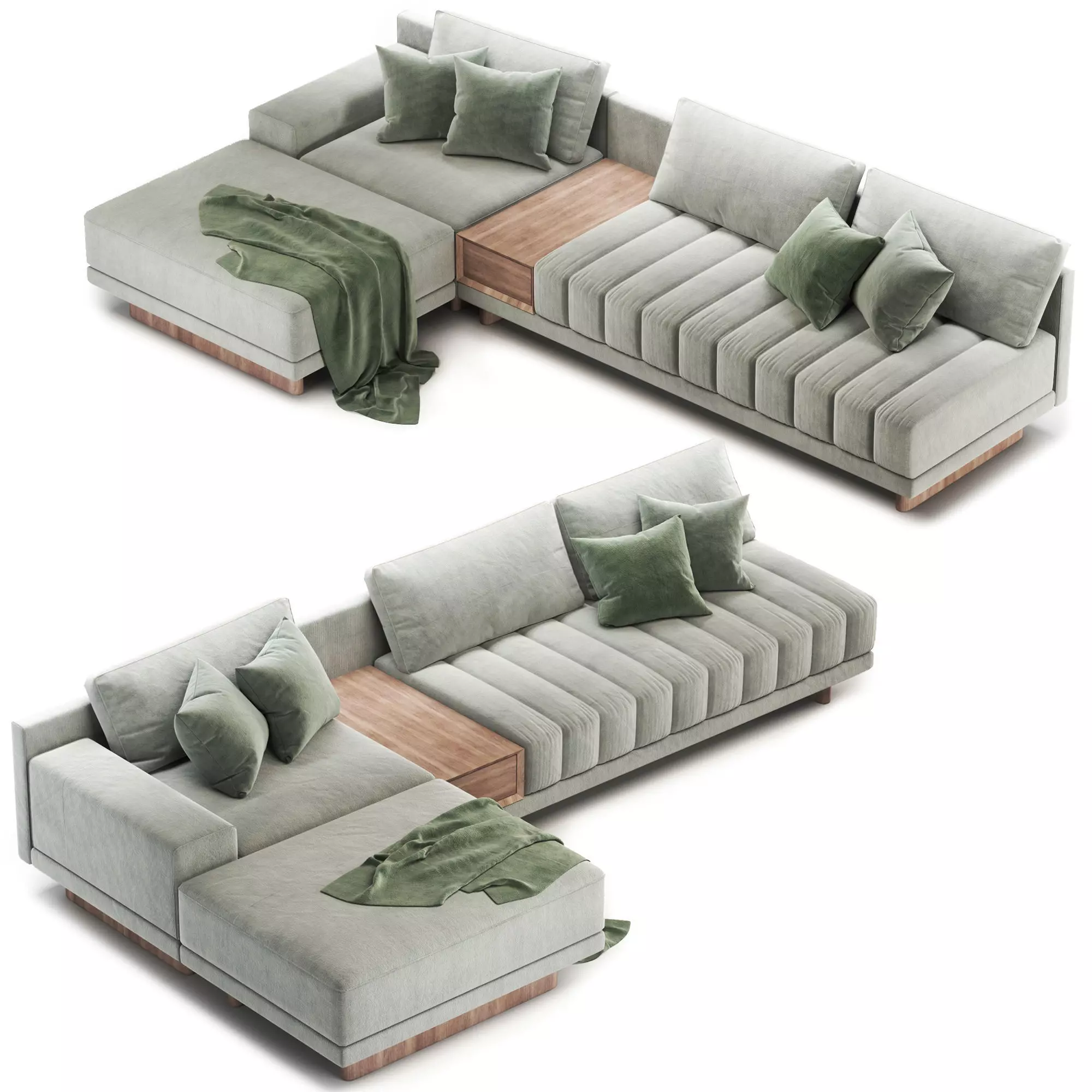 L-Shaped Ottoman Sofa 3D model