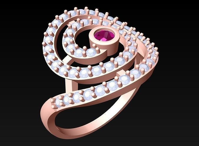 Diamond Ring - Womens Rings - N2162 3D print model
