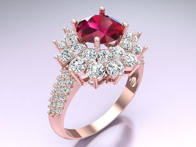 Diamond Ring - Womens Rings - N2234 3D print model