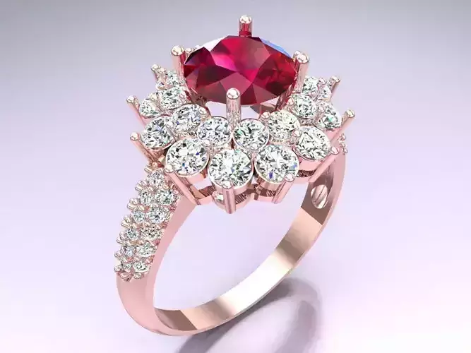 Diamond Ring - Womens Rings - N2234 3D print model