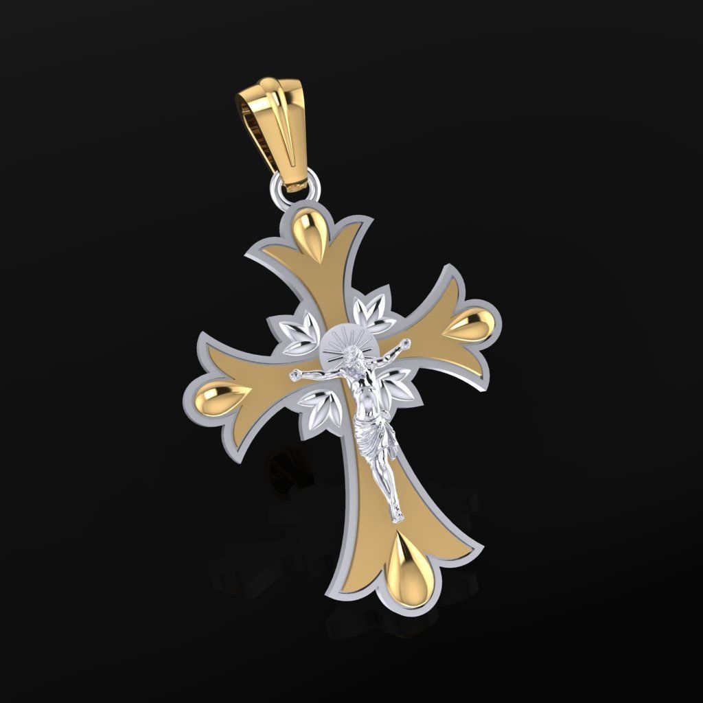 Cross with Jesus 3D print model_1
