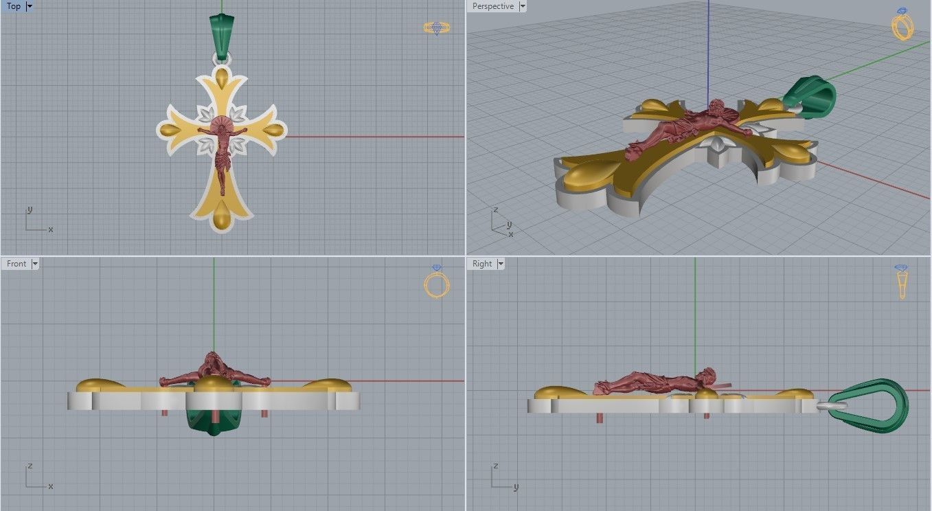Cross with Jesus 3D print model_5
