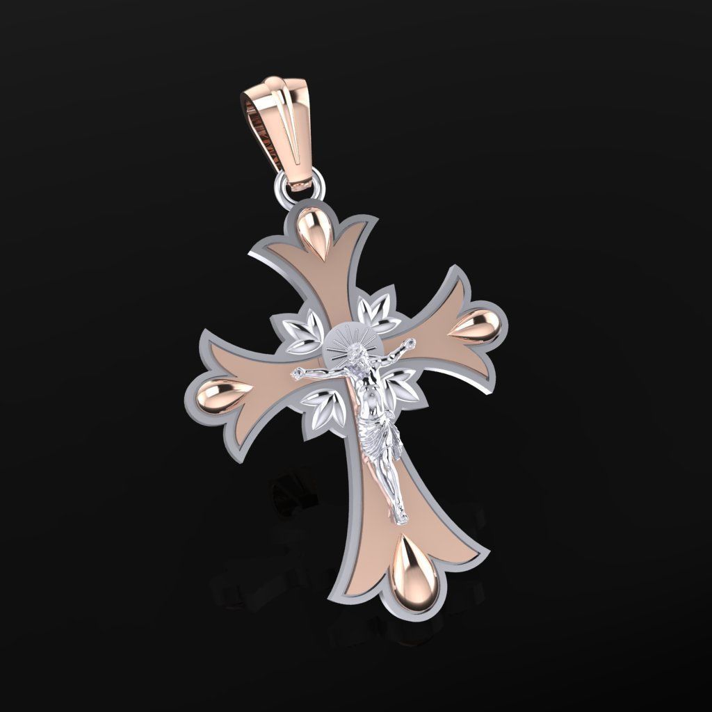Cross with Jesus 3D print model_2