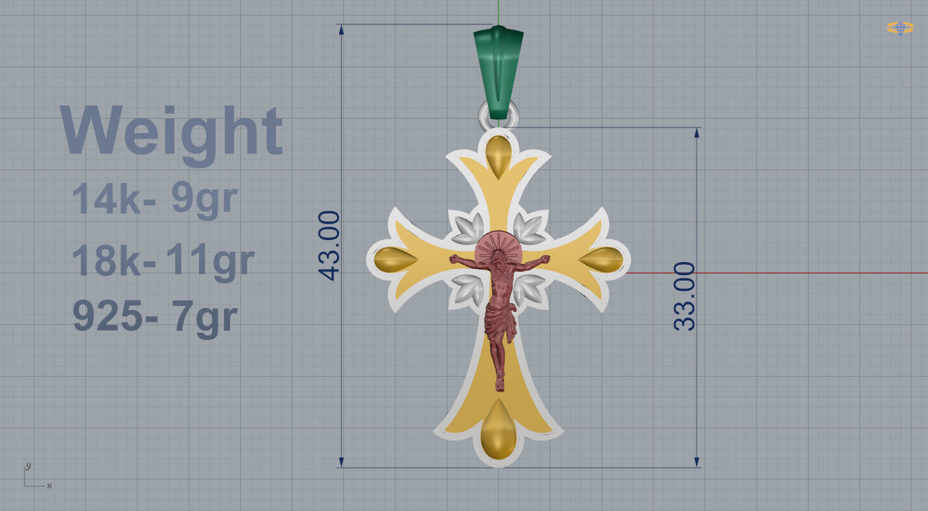 Cross with Jesus 3D print model_4