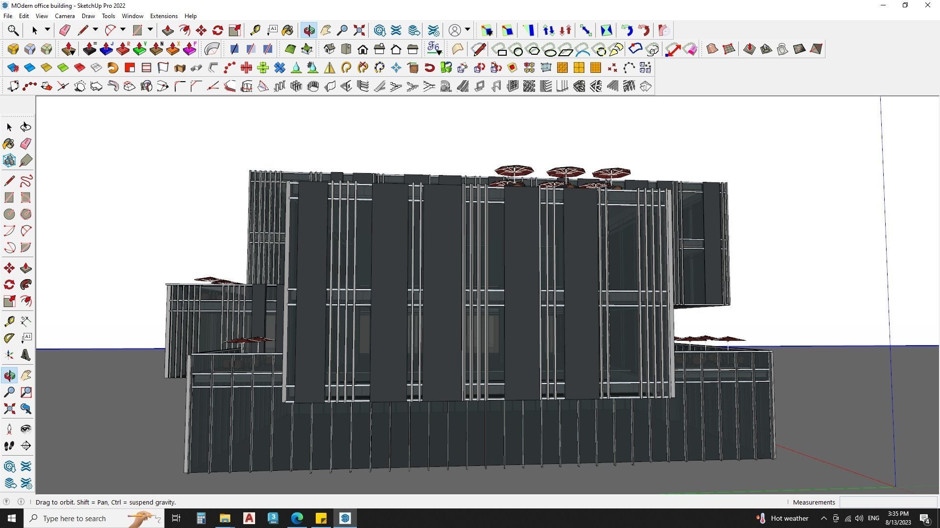 Corporate office glass building 3d model 3D model_1