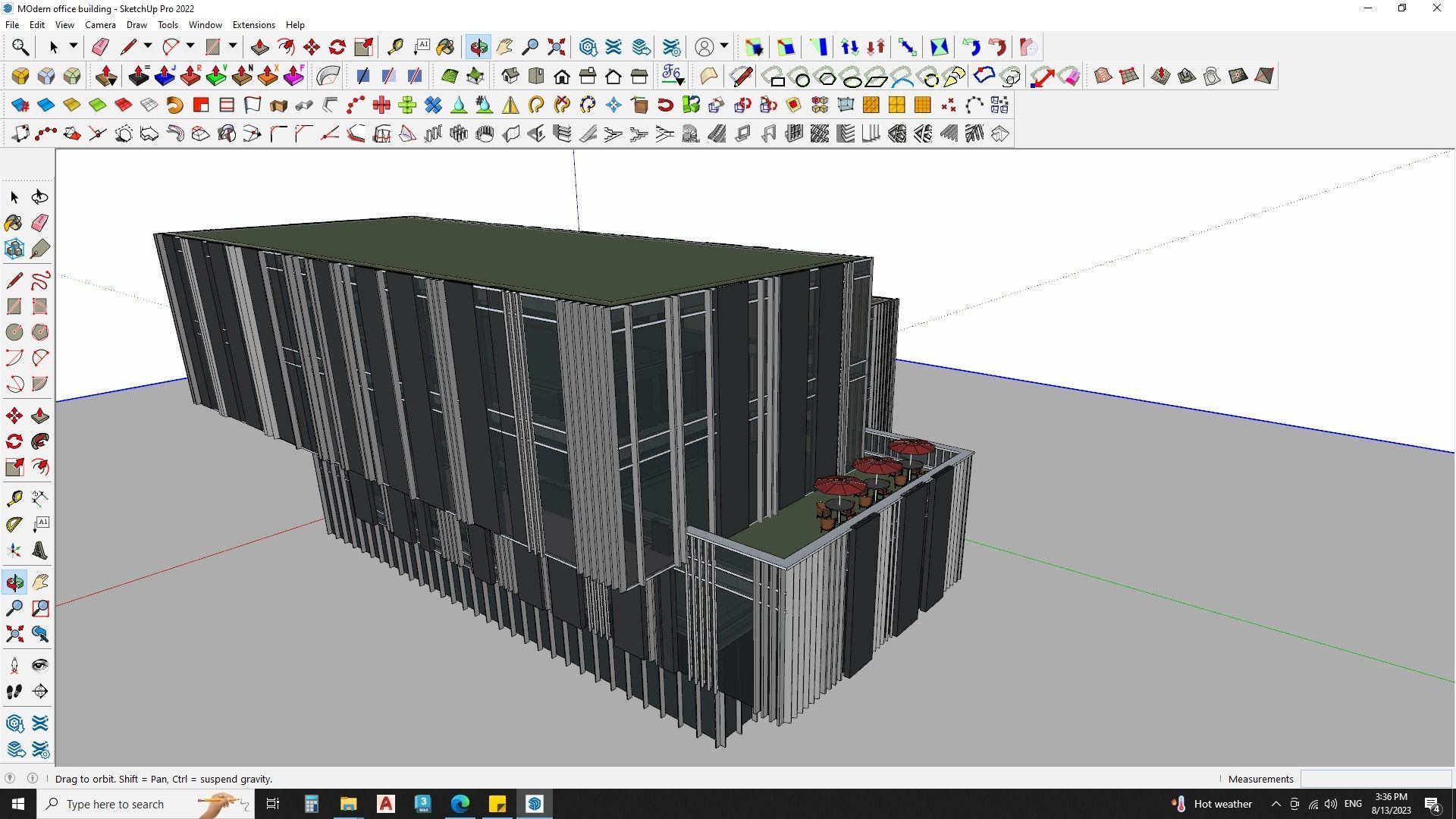 Corporate office glass building 3d model 3D model_5