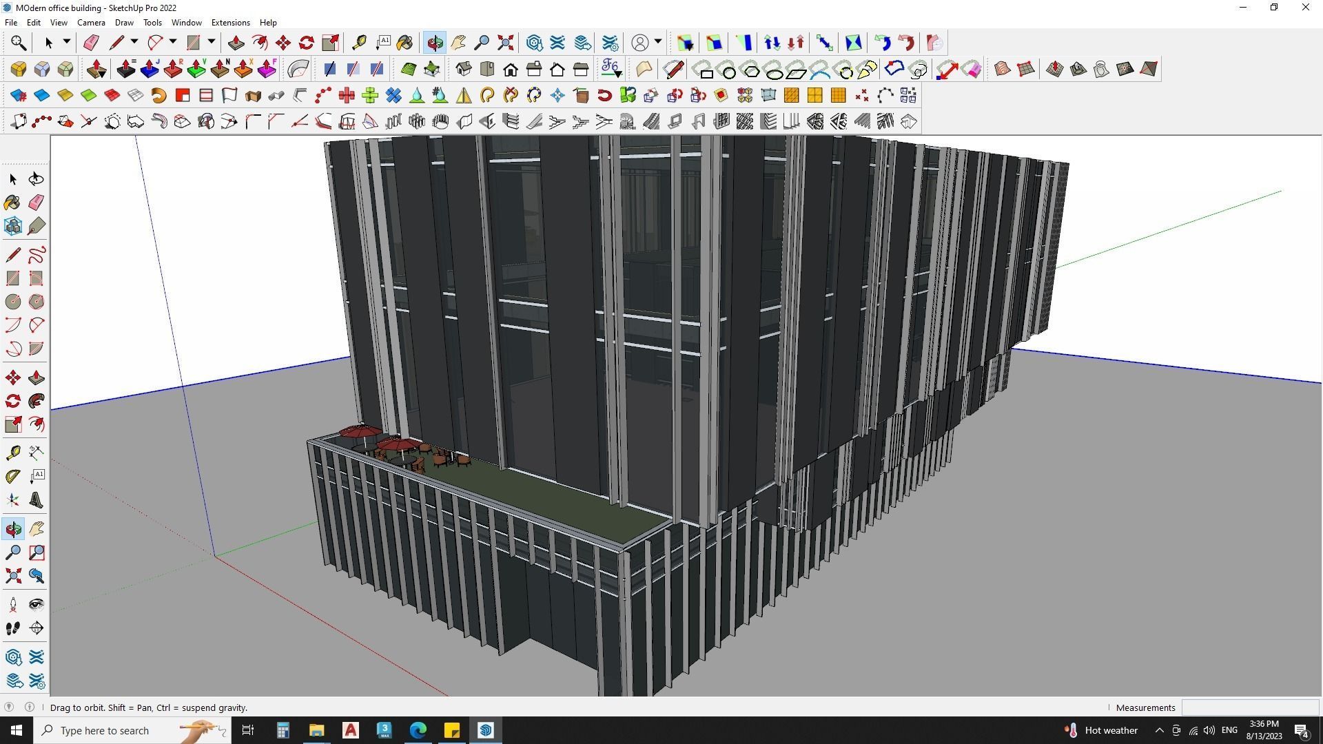 Corporate office glass building 3d model 3D model_6