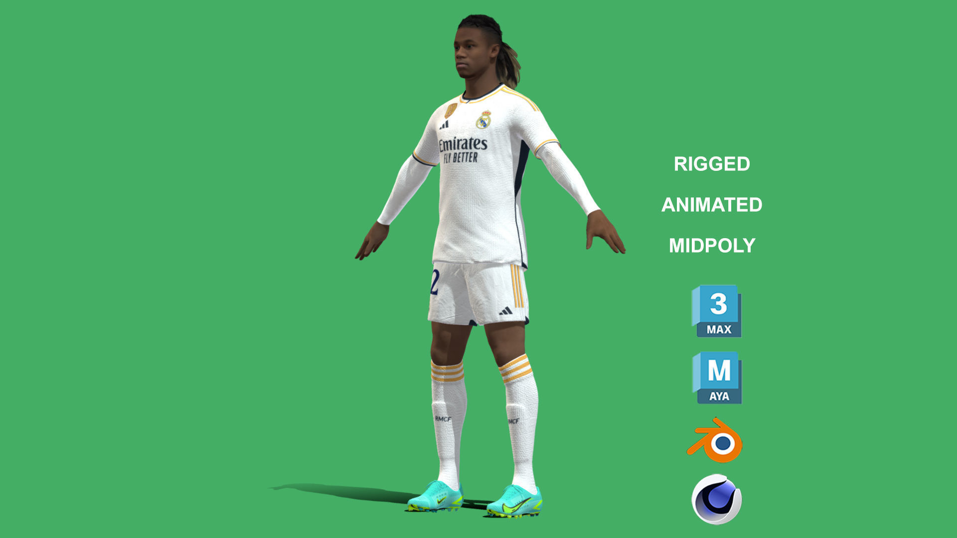 3D Rigged Eduardo Camavinga Real Madrid 2024 3D model_12