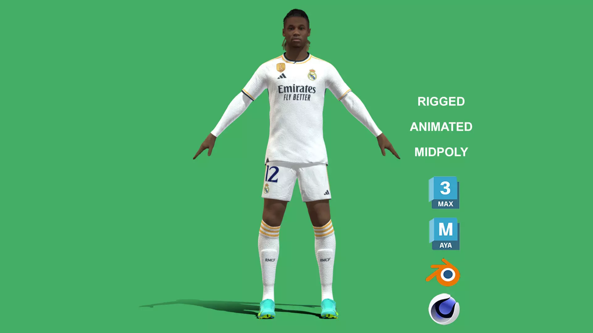 3D Rigged Eduardo Camavinga Real Madrid 2024 3D model_0