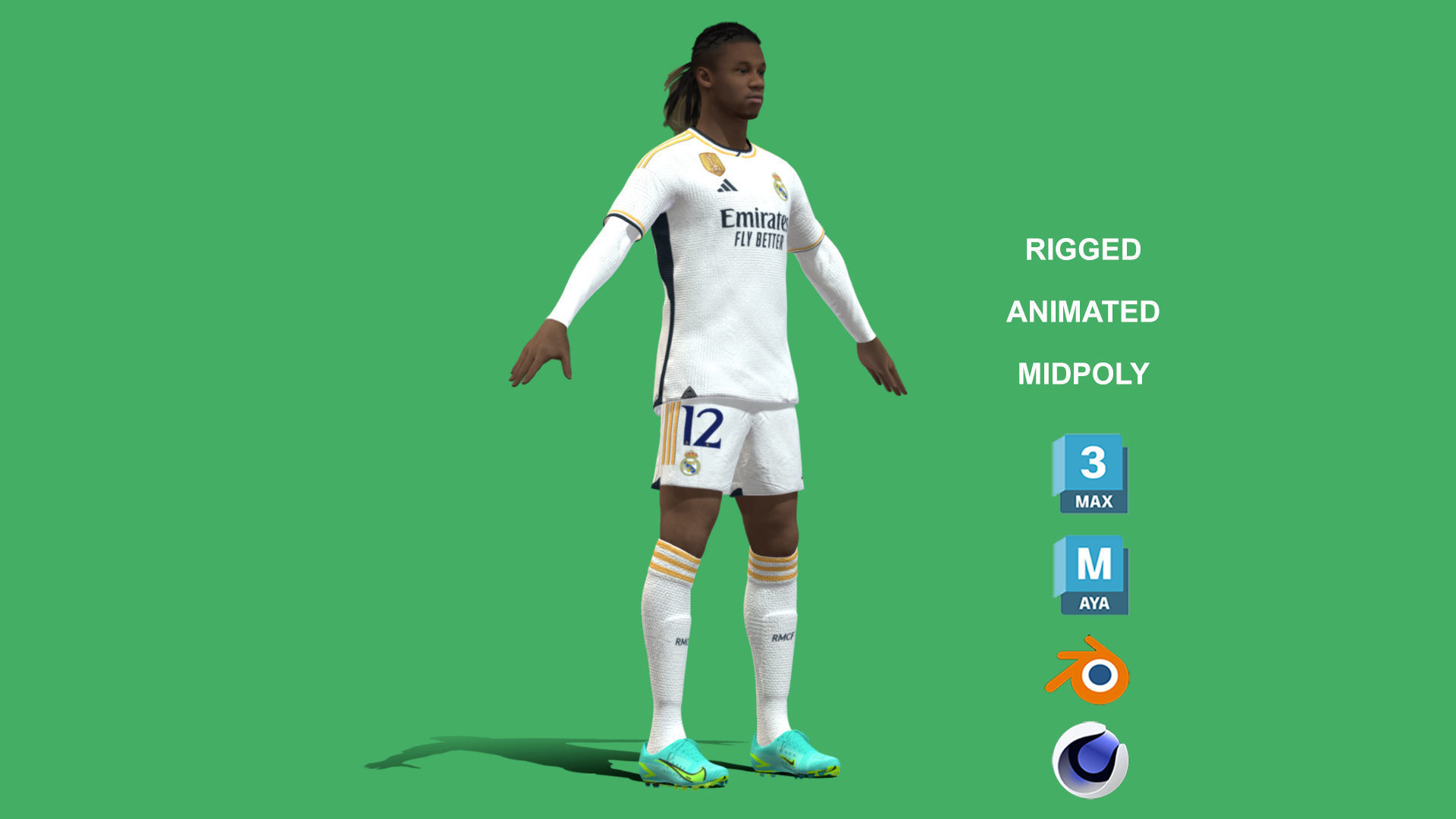 3D Rigged Eduardo Camavinga Real Madrid 2024 3D model_6