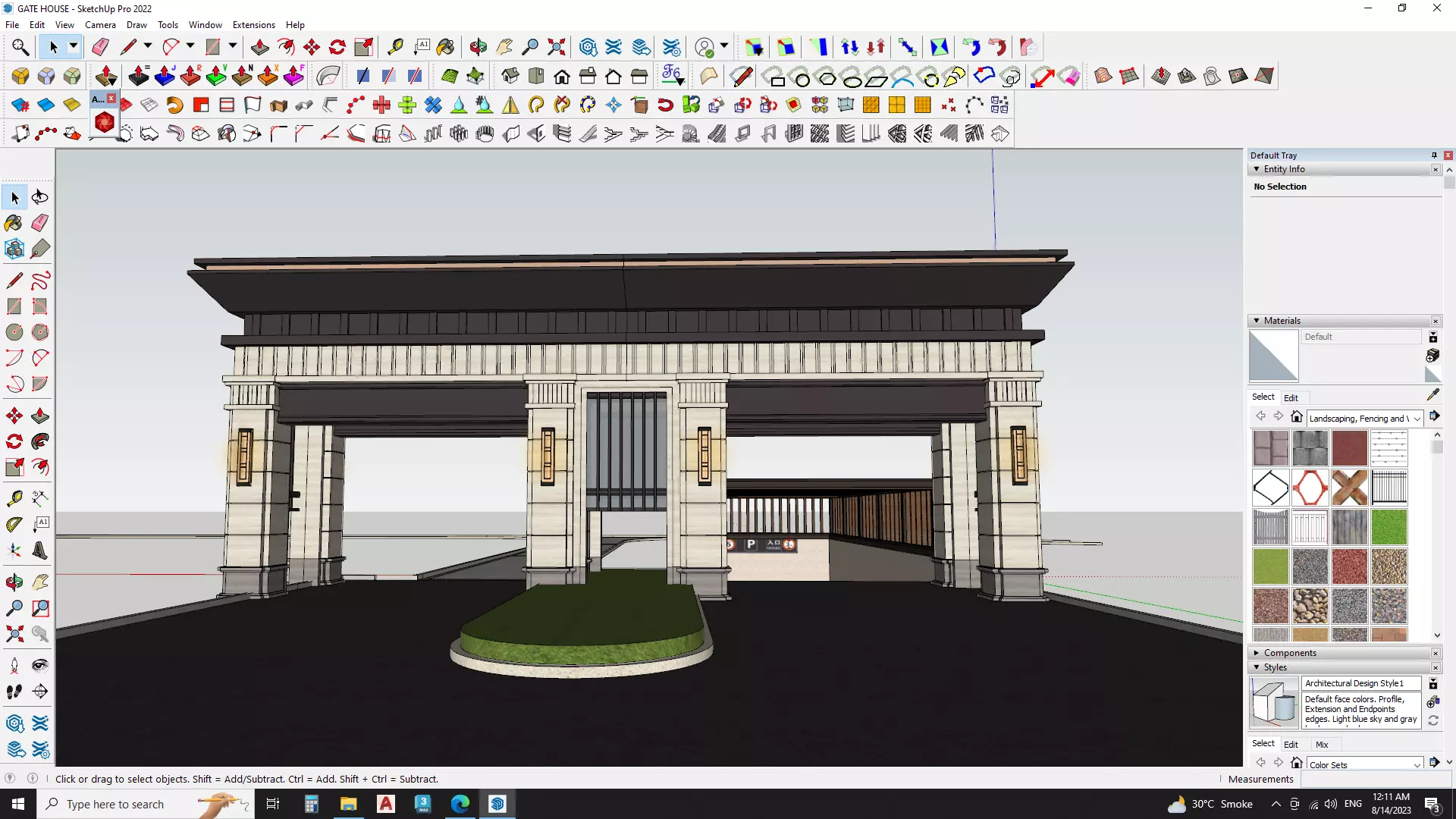 Art deco gate house 3d model 3D model_0