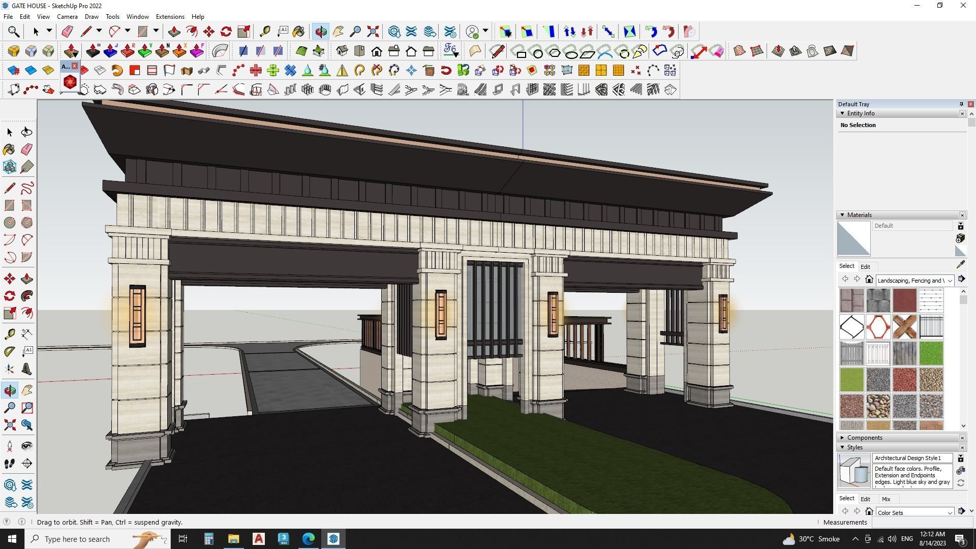 Art deco gate house 3d model 3D model_4