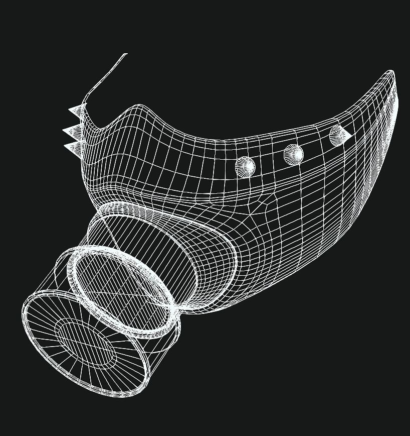 3D Gaming Asset - Cyborg City Mask-A Low-poly 3D model_5