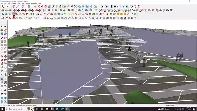 Urban 3d model around highrise building