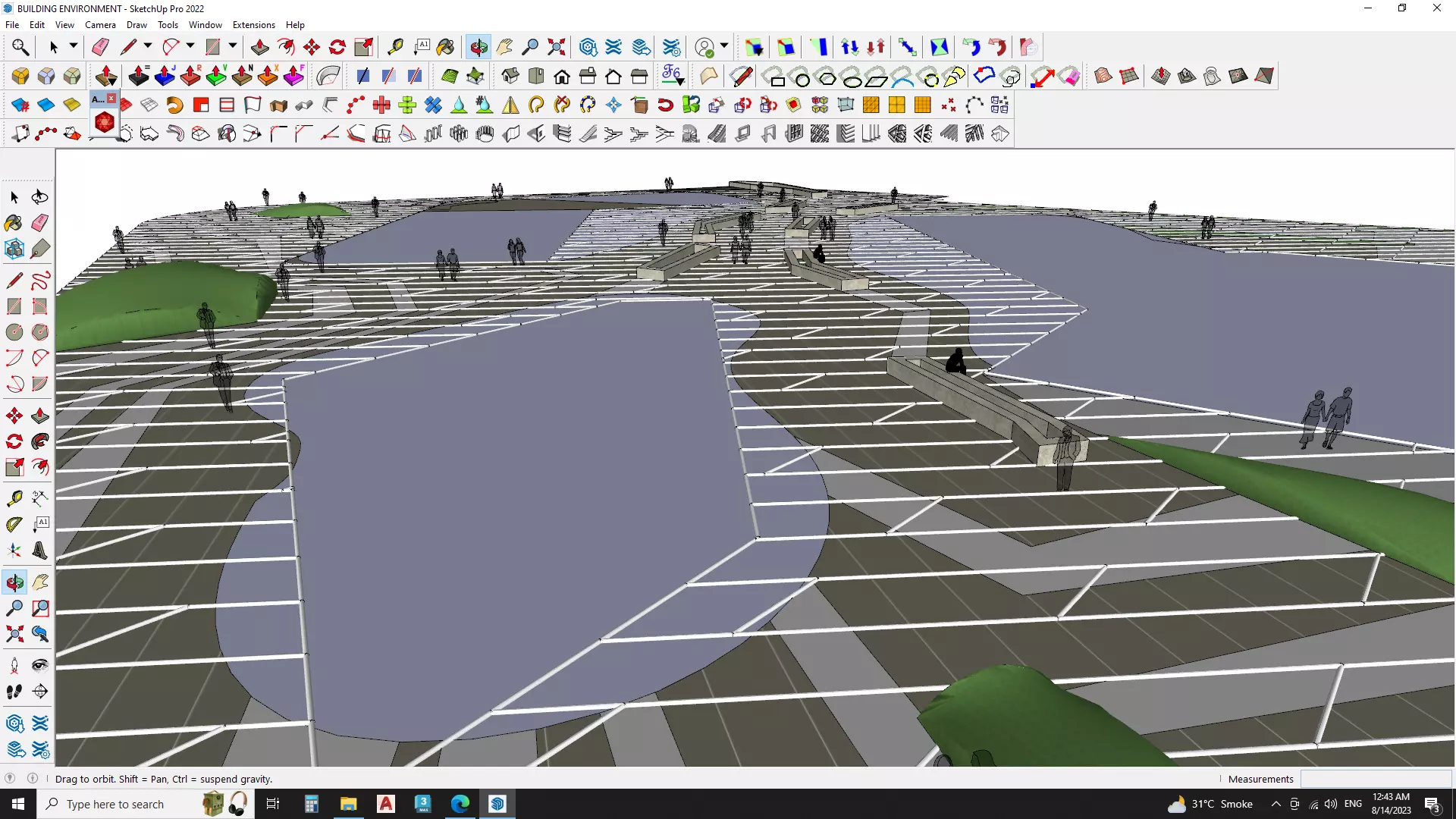 Urban 3d model around highrise building 3D model