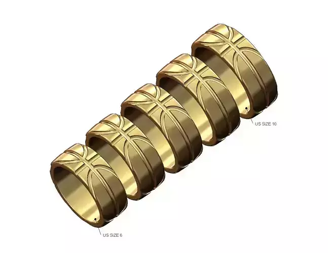 Basketball engravings cigar band US sizes 6to10