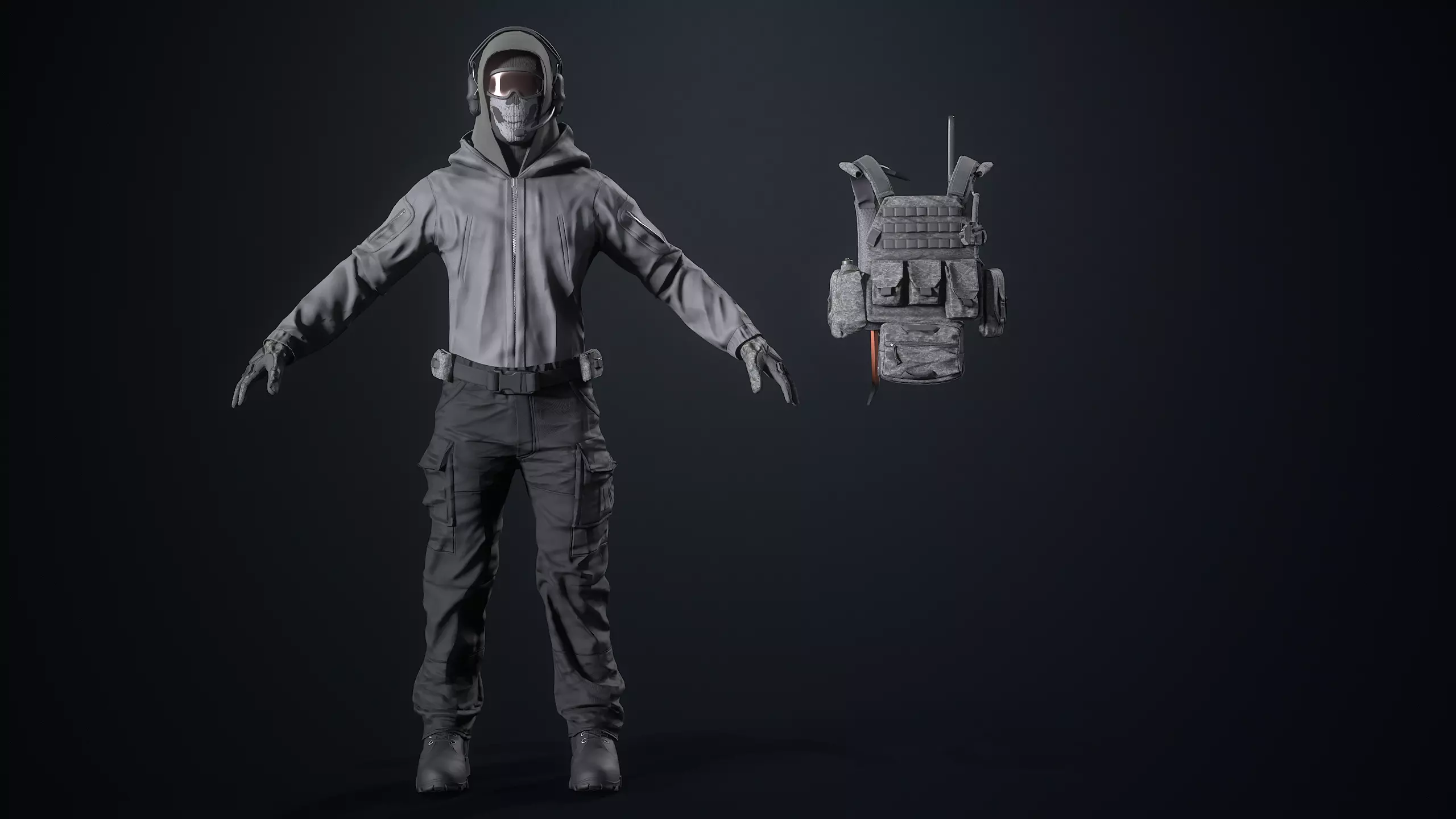 Assault Soldier Low-poly 3D model_10