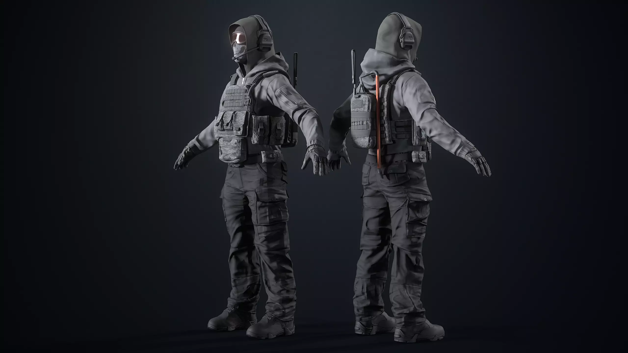 Assault Soldier Low-poly 3D model_13