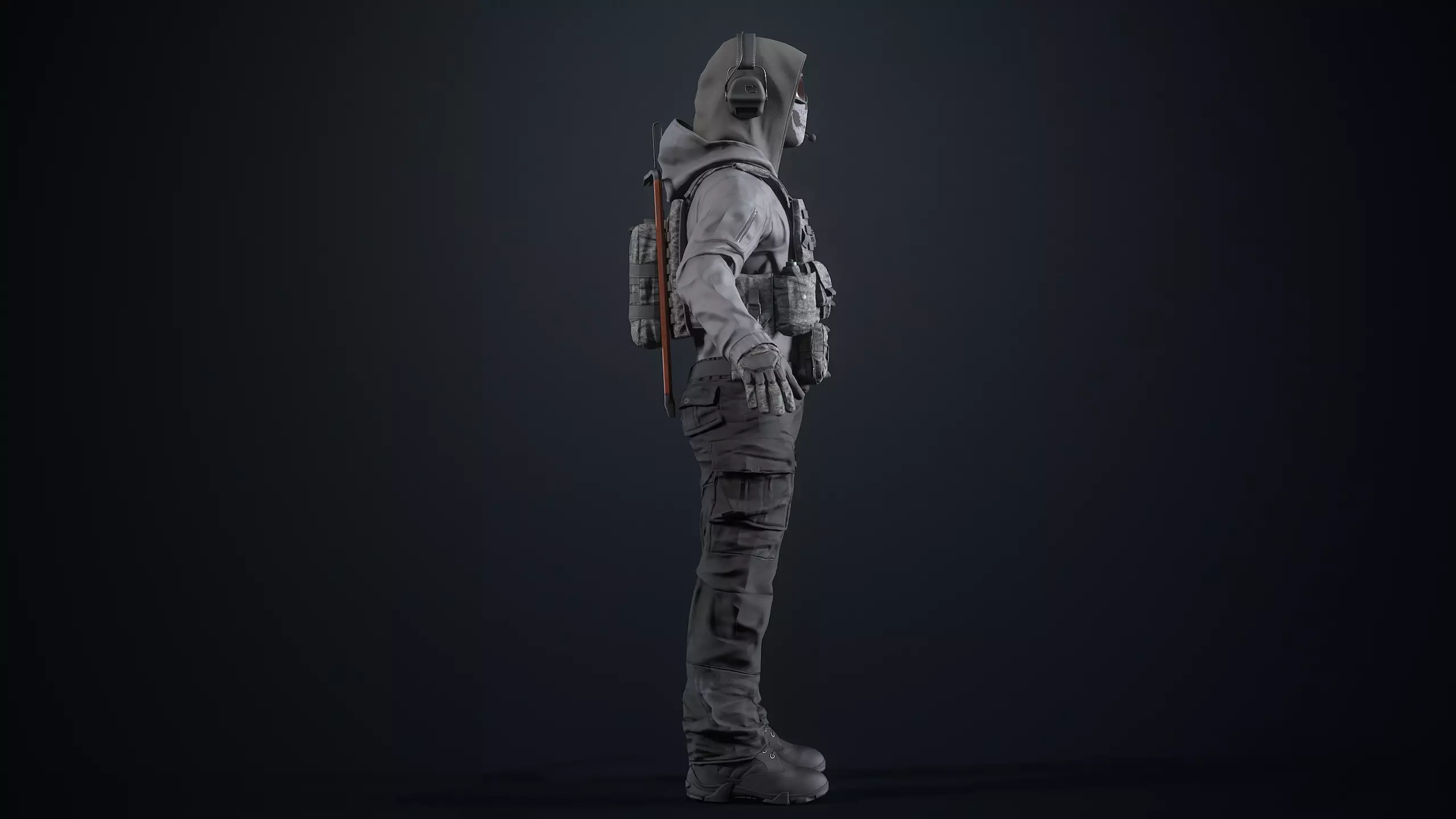 Assault Soldier Low-poly 3D model_4